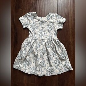 Kate Quinn Blue and Cream Floral Kids Dress